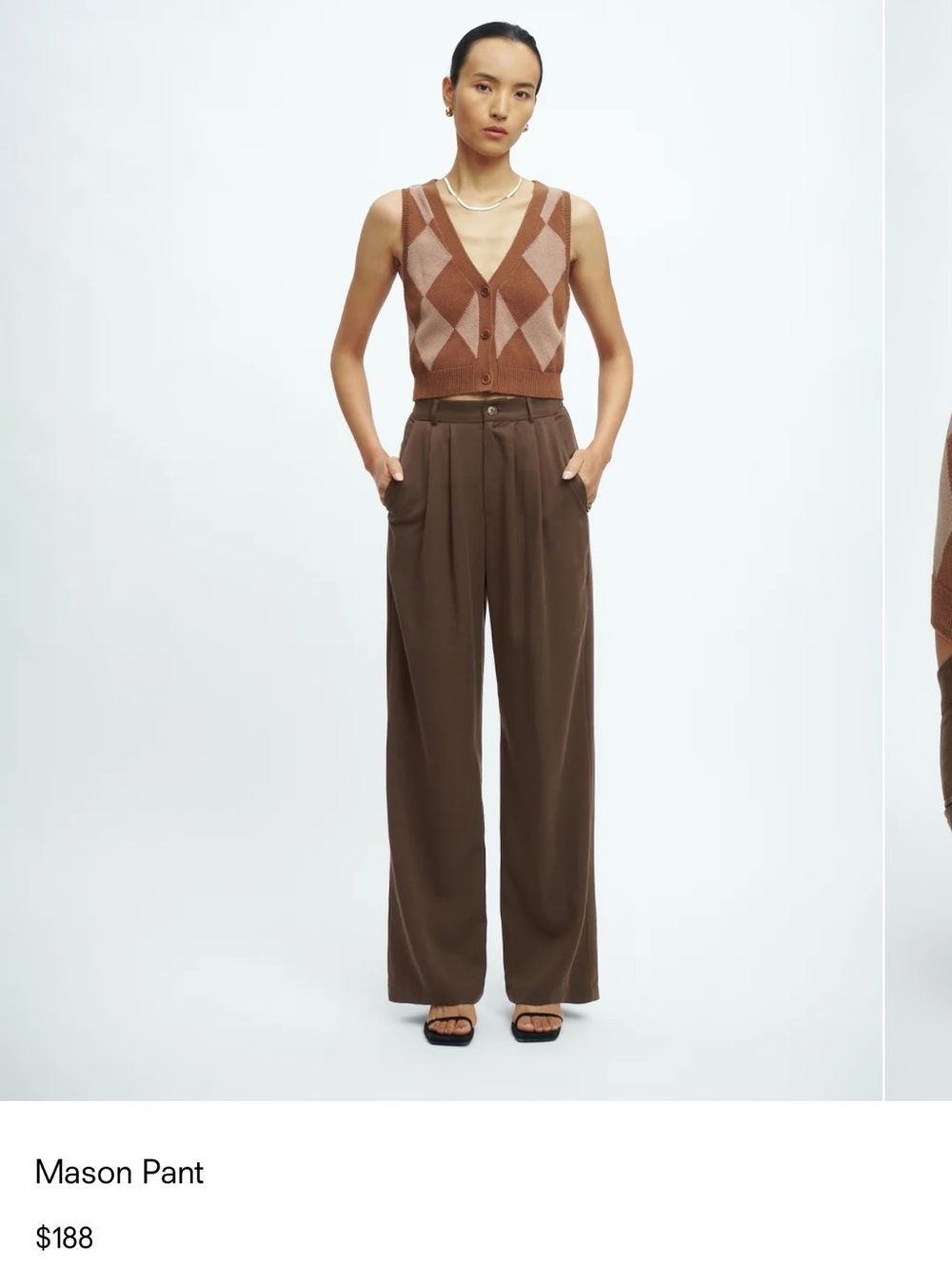Reformation Mason Pant brown high rise slouchy  size 2